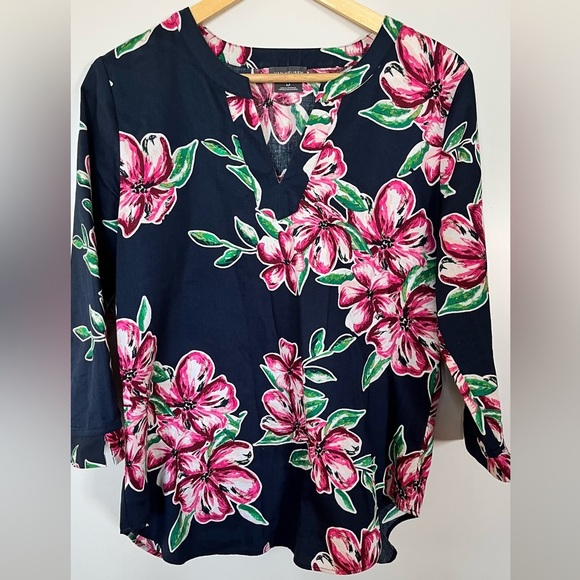 Van Heusen Cotton Floral Tunic Blouse | Size M - Picture 1 of 6